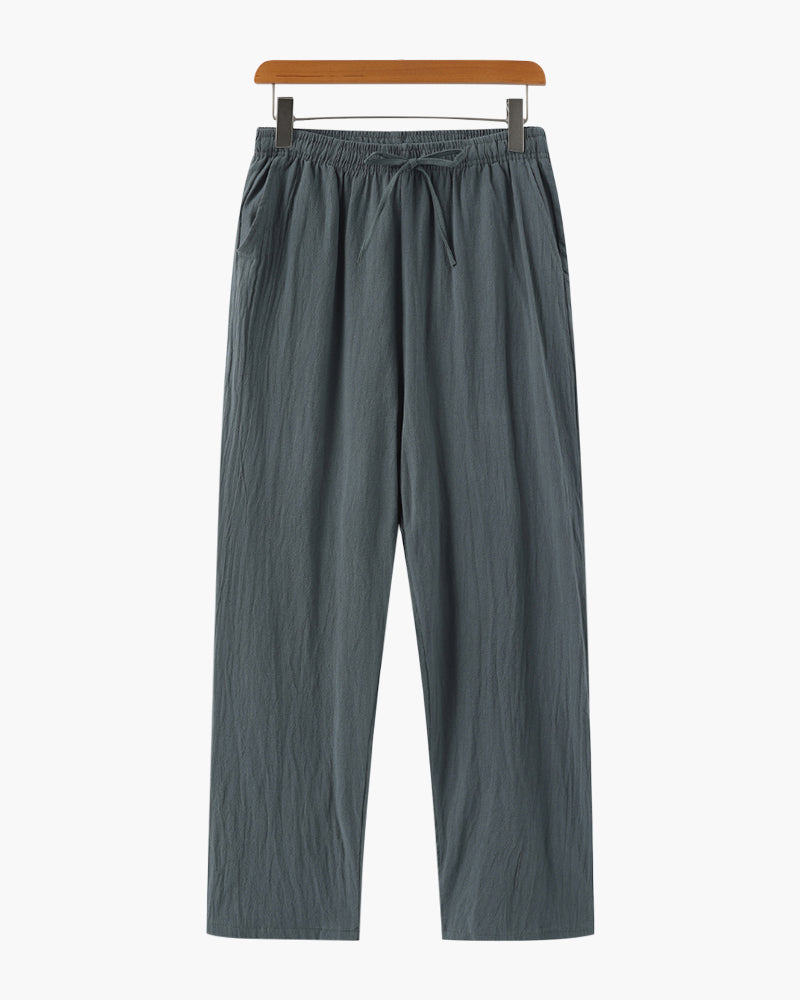 Da Uomo Pantaloni Relax con Coulisse e Gamba Dritta Morbida