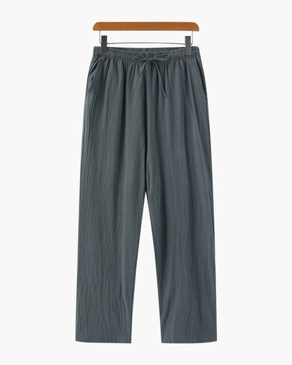 Da Uomo Pantaloni Relax con Coulisse e Gamba Dritta Morbida