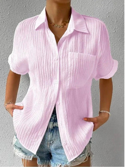 Da Donna Camicia Texture Relax Fit Maniche Corte Essential