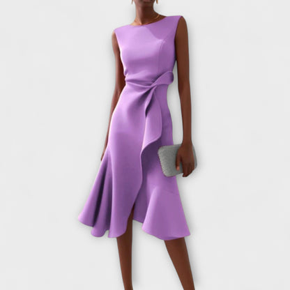 Da Donna Abito Midi Drappeggio Asimmetrico Eleganza Moderna