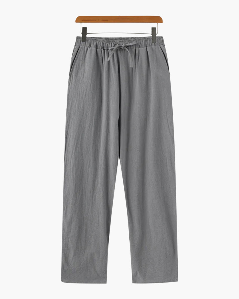 Da Uomo Pantaloni Relax con Coulisse e Gamba Dritta Morbida