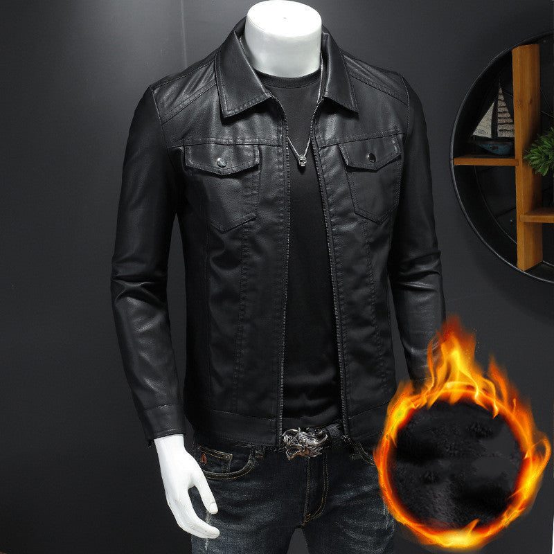 Da Uomo Giacca Heritage Pelle Strutturata Zip Front