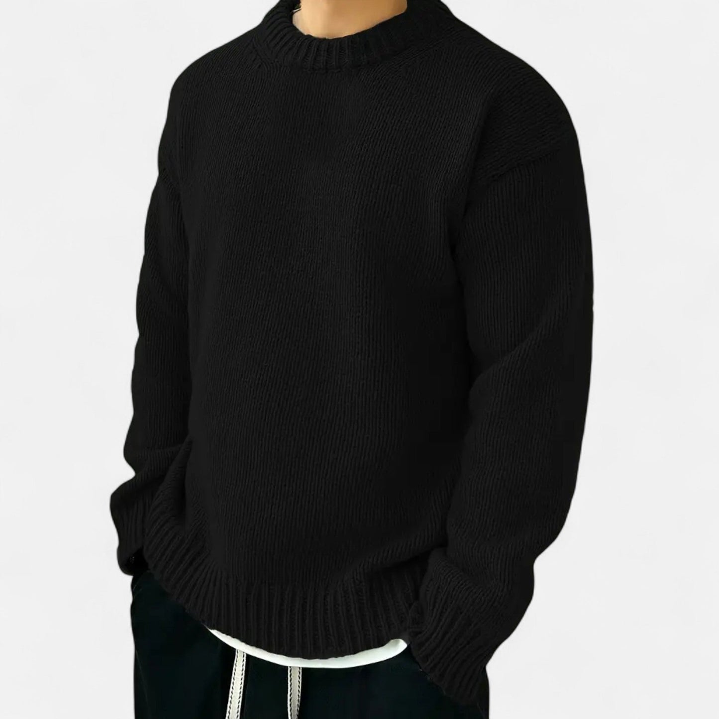 Da Uomo Maglione Girocollo Essential in Maglia Morbida