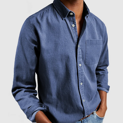Da Uomo Camicia Bottoni Taschino Frontale Relax Moderna