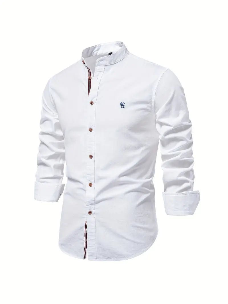 Da Uomo Camicia Collo Coreano Slim Fit Casual Moderna
