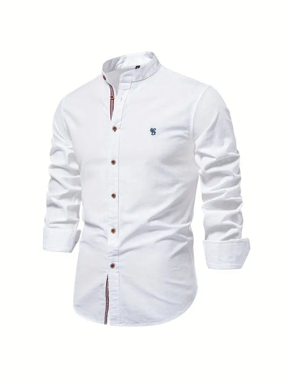 Da Uomo Camicia Collo Coreano Slim Fit Casual Moderna