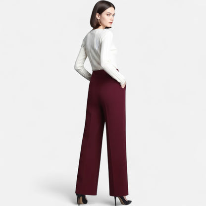 Da Donna Pantaloni Palazzo Alta Vita con Linea Fluida