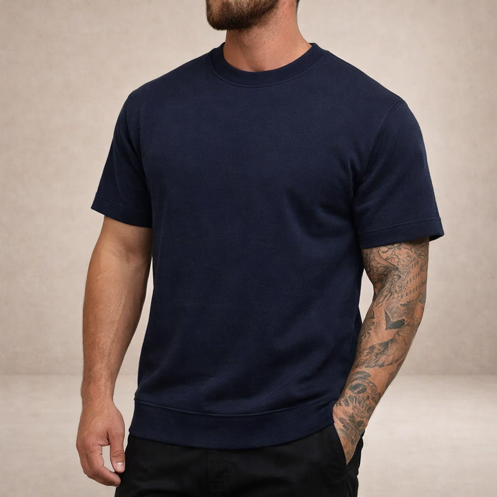 Da Uomo T-Shirt Slim Fit Girocollo Essenziale Relax Moderna