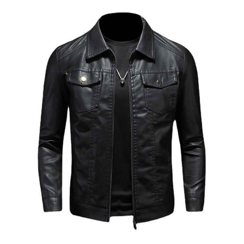 Da Uomo Giacca Heritage Pelle Strutturata Zip Front