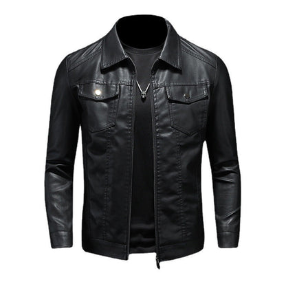 Da Uomo Giacca Heritage Pelle Strutturata Zip Front