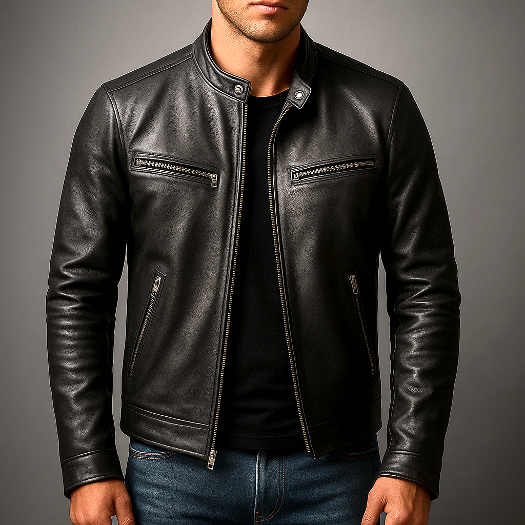 Da Uomo Giacca Vintage in Pelle Eleganza Maschile Senza Tempo