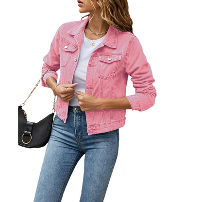 Da Donna Giacca Denim Strutturata con Tasche Utility