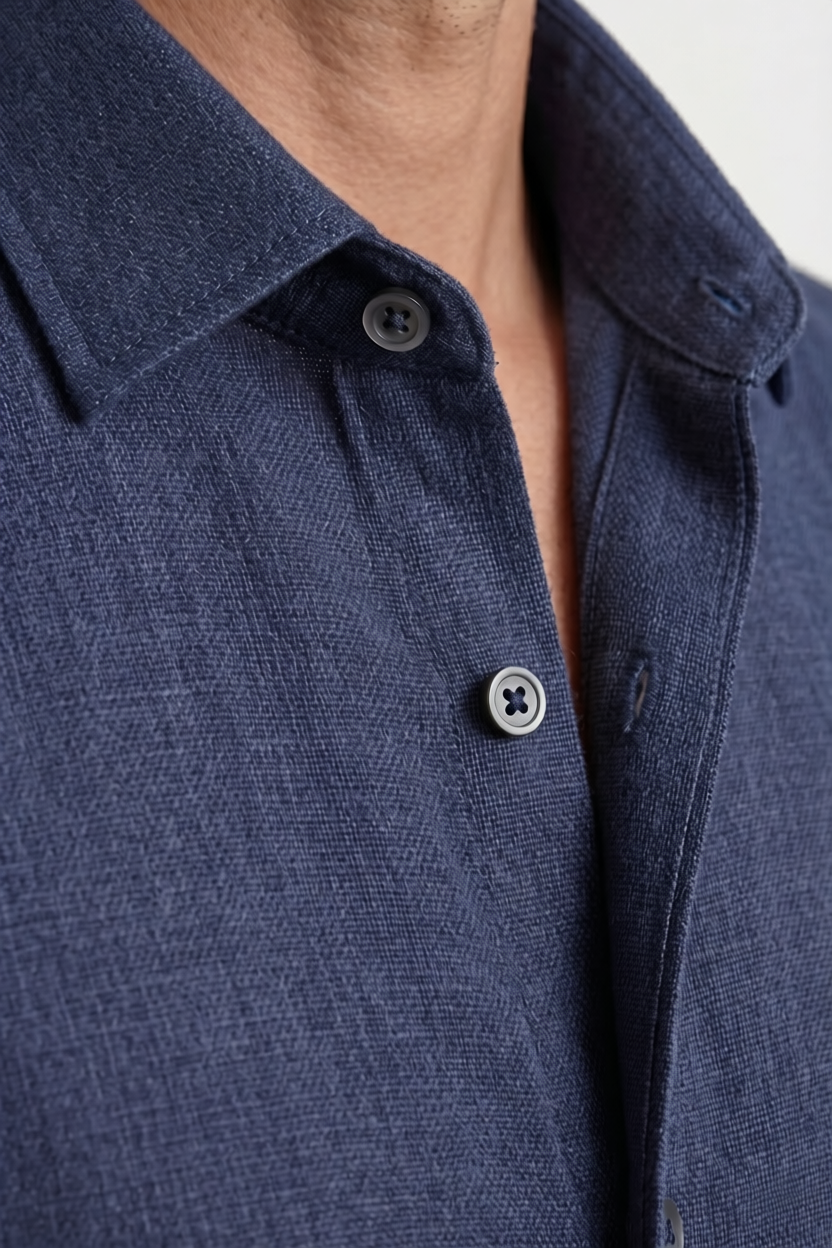 Da Uomo Camicia Lino Leggera Manica Corta Traspirante Elegante