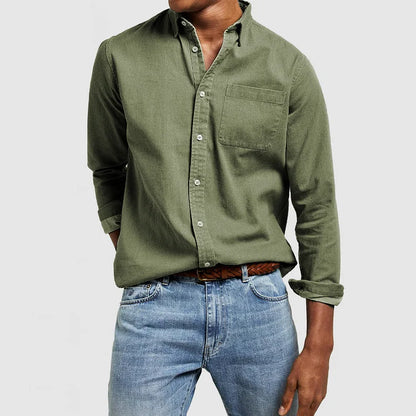 Da Uomo Camicia Bottoni Taschino Frontale Relax Moderna