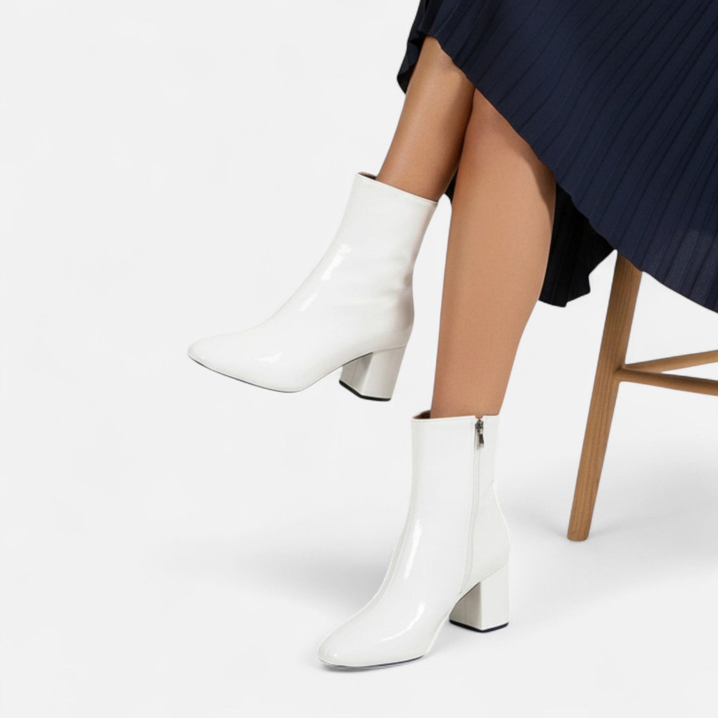 Da Donna Stivaletti Pelle Tacco Largo Eleganza Moderna