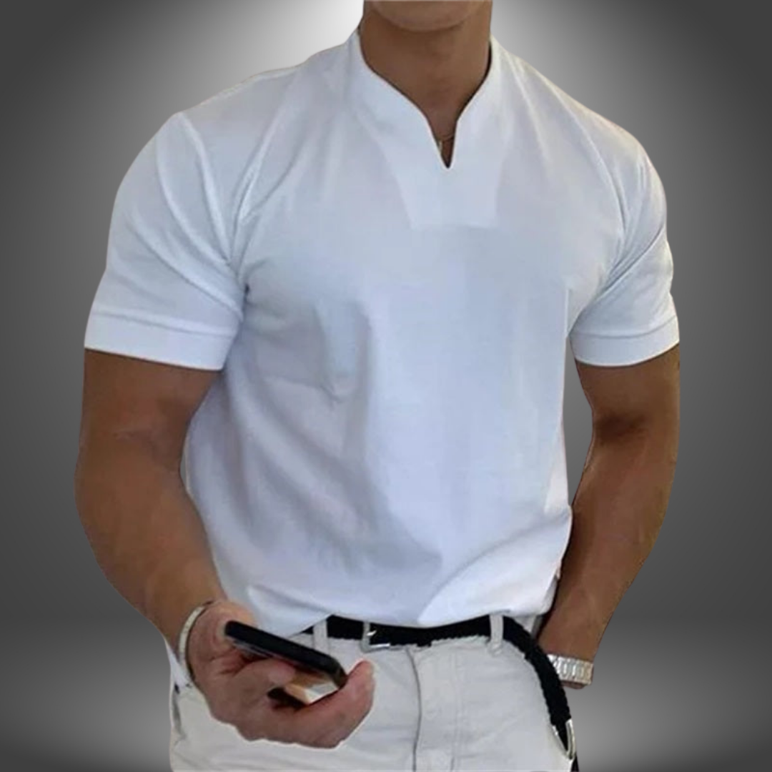 Men's V-Neck Minimal Essential T-Shirt Relaxed Modern