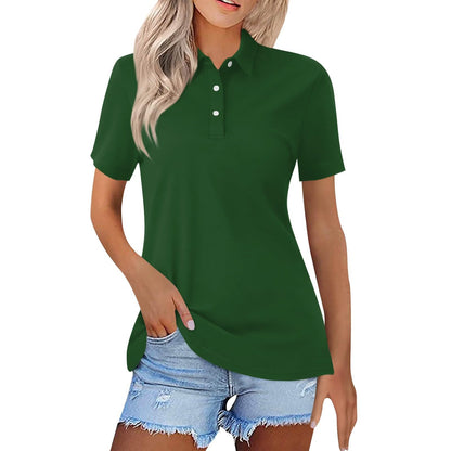 Da Donna Polo Classica Manica Corta Stile Minimal Smart Casual Quotidiano