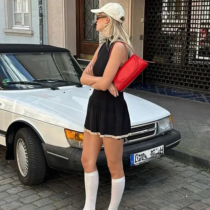 Da Donna Abito Mini in Maglia Senza Maniche Eleganza Contemporanea