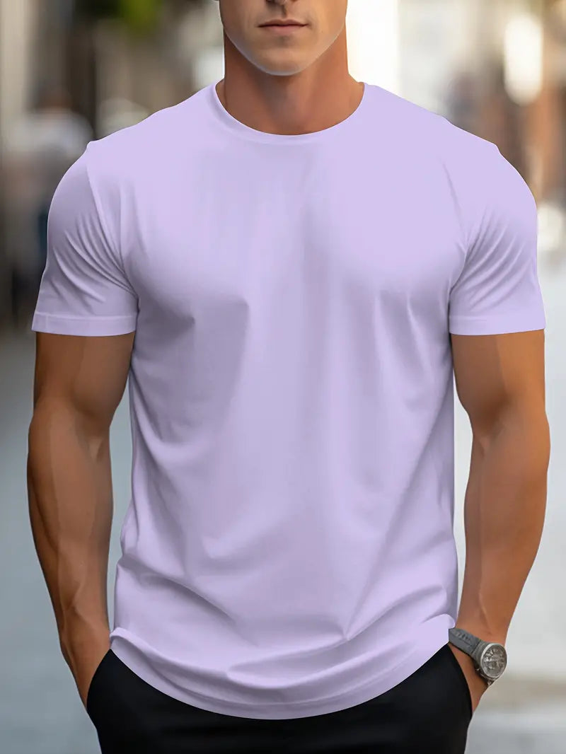 Da Uomo T-Shirt Slim Fit Girocollo Essenziale Relax Moderna