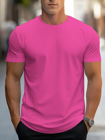 Da Uomo T-Shirt Slim Fit Girocollo Essenziale Relax Moderna
