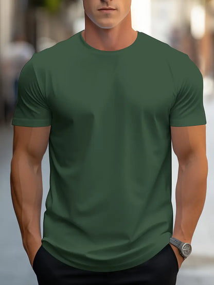 Da Uomo T-Shirt Slim Fit Girocollo Essenziale Relax Moderna