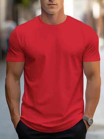 Da Uomo T-Shirt Slim Fit Girocollo Essenziale Relax Moderna