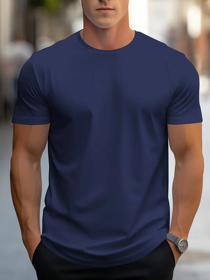 Da Uomo T-Shirt Slim Fit Girocollo Essenziale Relax Moderna