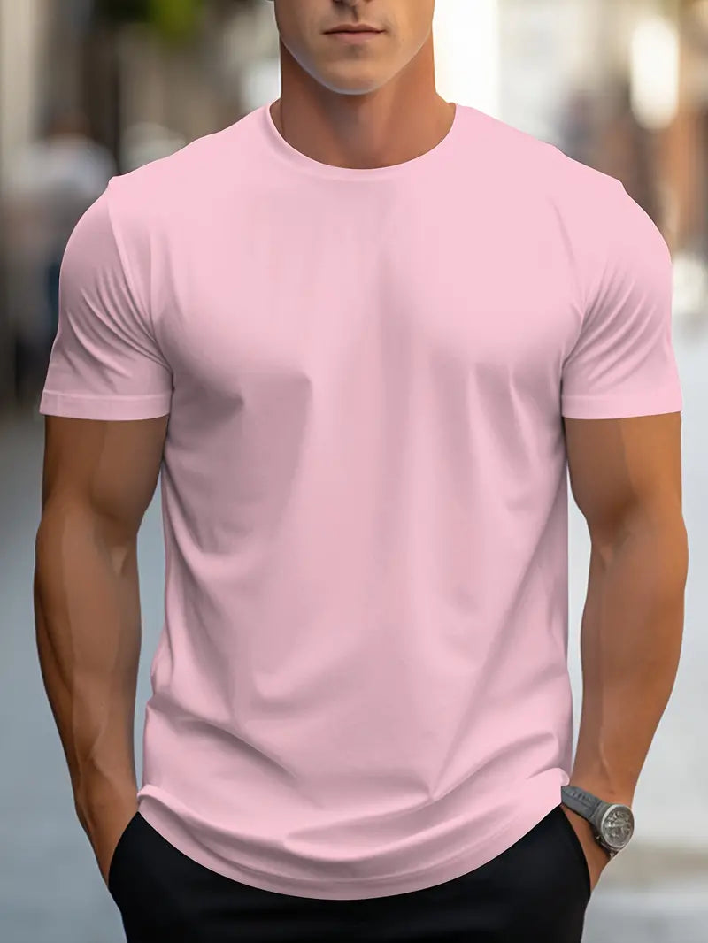 Da Uomo T-Shirt Slim Fit Girocollo Essenziale Relax Moderna