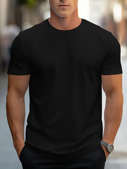 Da Uomo T-Shirt Slim Fit Girocollo Essenziale Relax Moderna