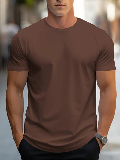 Da Uomo T-Shirt Slim Fit Girocollo Essenziale Relax Moderna