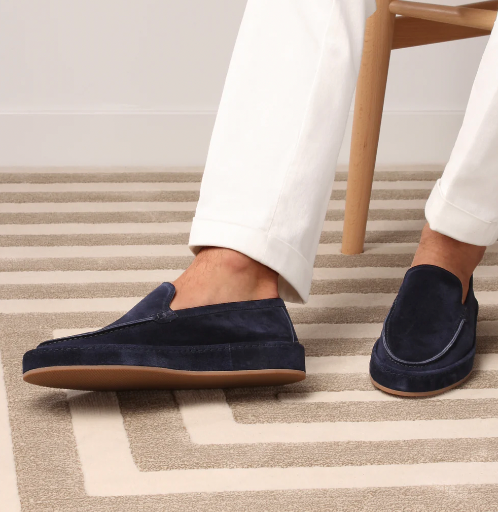 Da Uomo Mocassini Slip-On Scamosciati con Linea Raffinata
