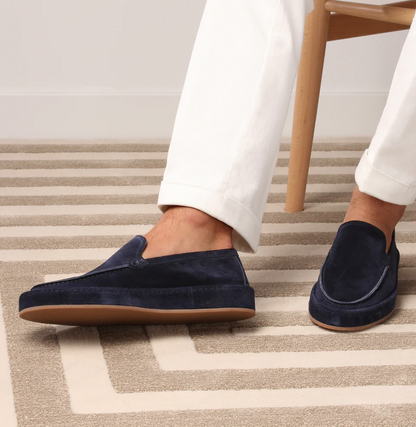Da Uomo Mocassini Slip-On Scamosciati con Linea Raffinata