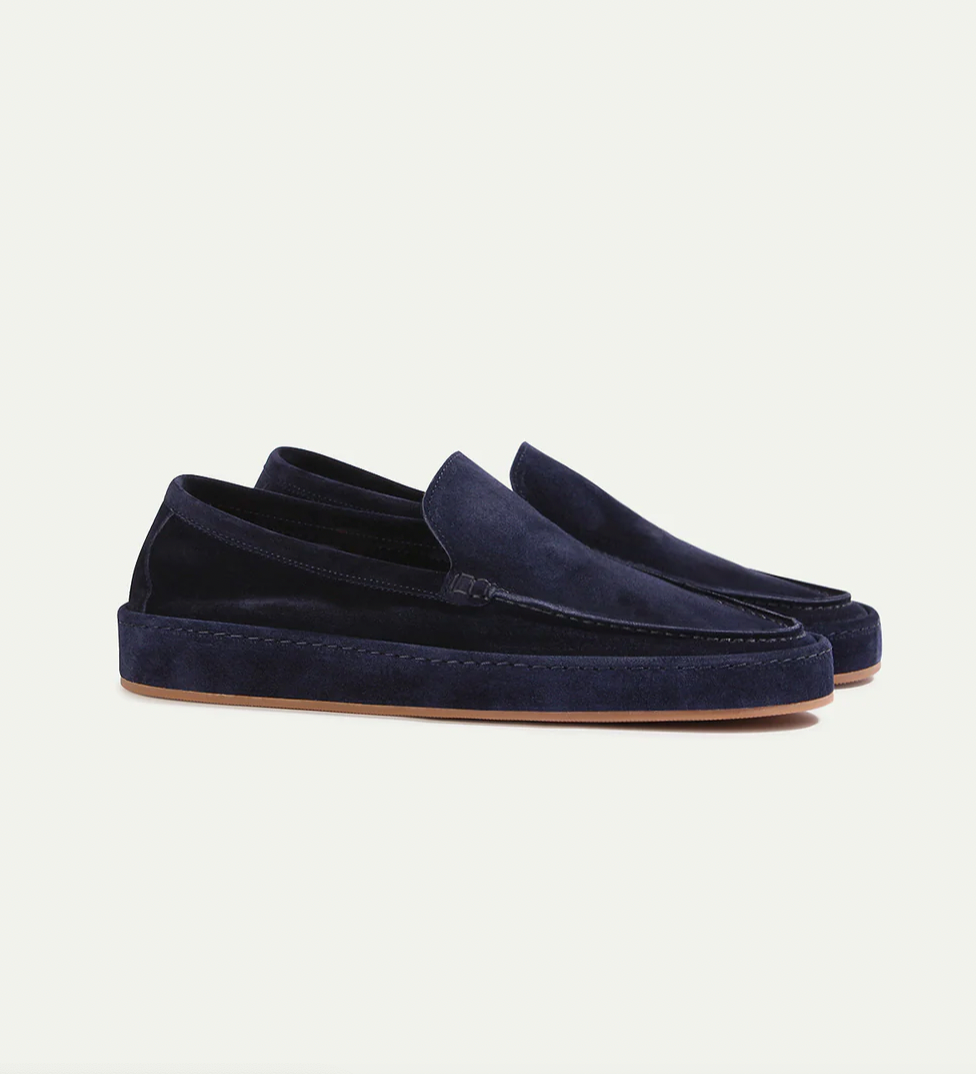 Da Uomo Mocassini Slip-On Scamosciati con Linea Raffinata