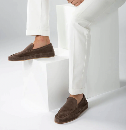Da Uomo Mocassini Slip-On Scamosciati con Linea Raffinata