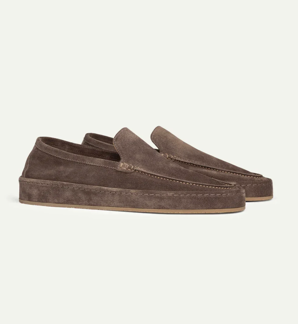 Da Uomo Mocassini Slip-On Scamosciati con Linea Raffinata