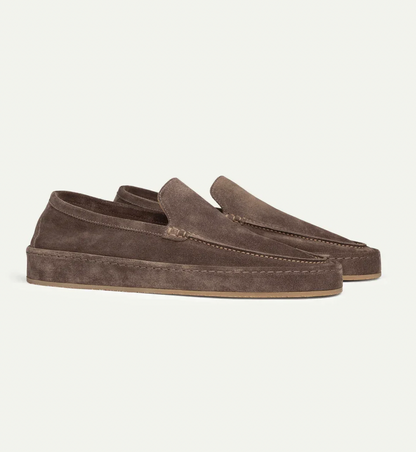 Da Uomo Mocassini Slip-On Scamosciati con Linea Raffinata
