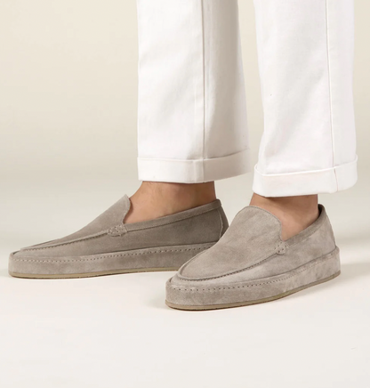 Da Uomo Mocassini Slip-On Scamosciati con Linea Raffinata