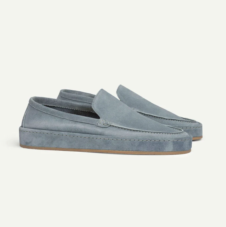 Da Uomo Mocassini Slip-On Scamosciati con Linea Raffinata