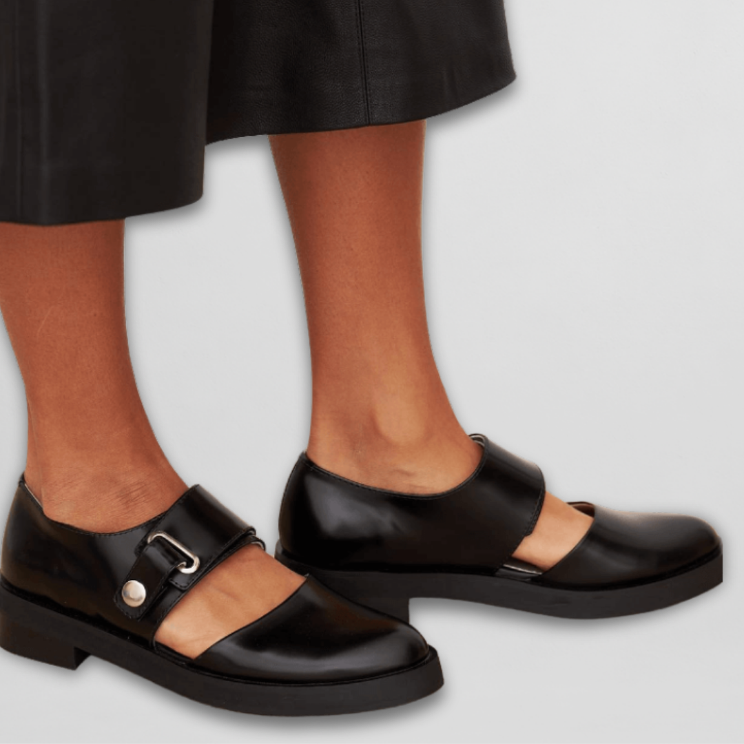 Da Donna Scarpe Eleganti con Cinturino Tacco Basso Stile Smart Casual Raffinato