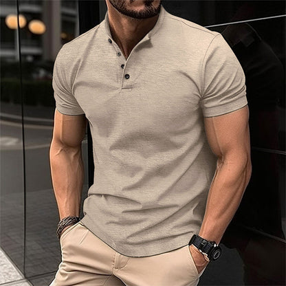Da Uomo Polo Slim Bottoni Casual Moderna