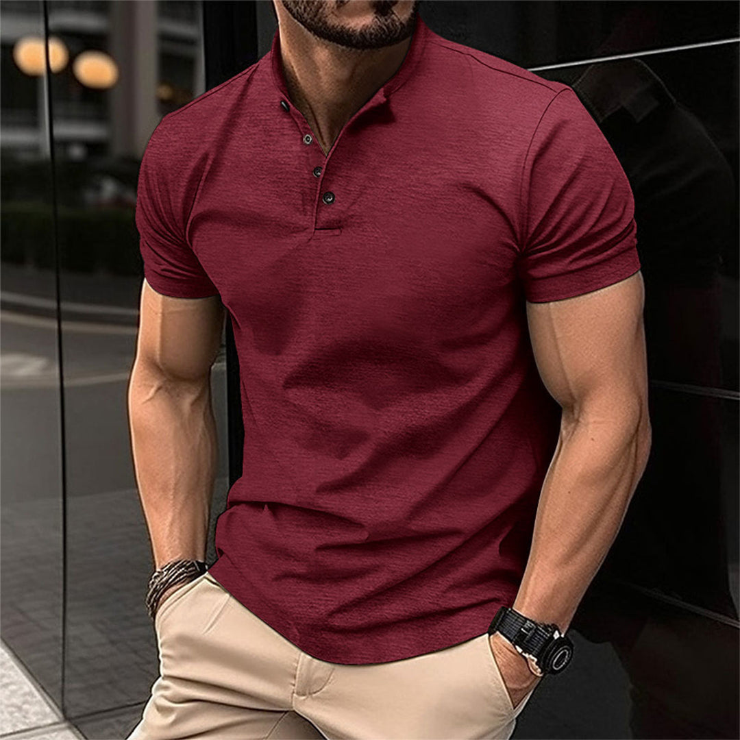 Da Uomo Polo Slim Bottoni Casual Moderna