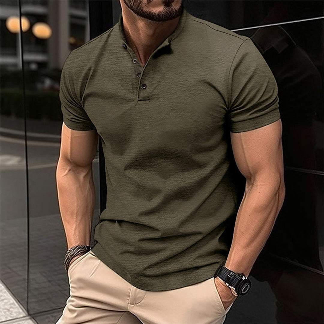 Da Uomo Polo Slim Bottoni Casual Moderna