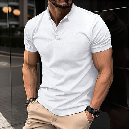 Da Uomo Polo Slim Bottoni Casual Moderna