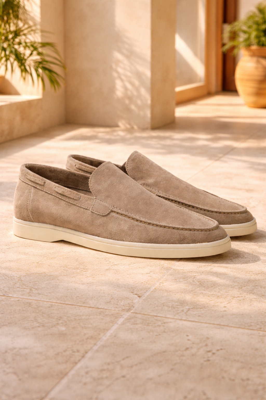 Da Uomo Mocassini Slip-On in Camoscio Stile Smart Casual Minimalista