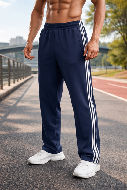 Da Uomo Pantaloni Sportivi con Coulisse e Banda Laterale