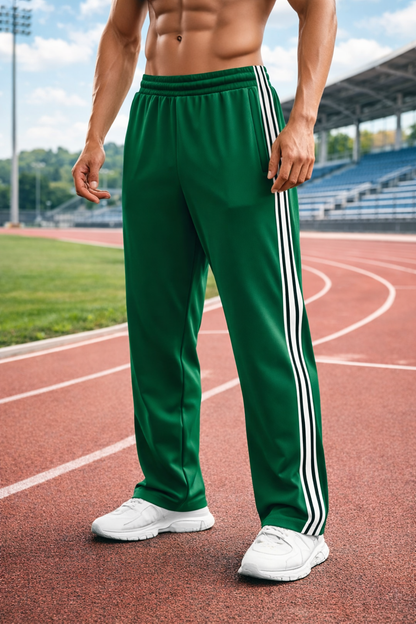 Da Uomo Pantaloni Sportivi con Coulisse e Banda Laterale
