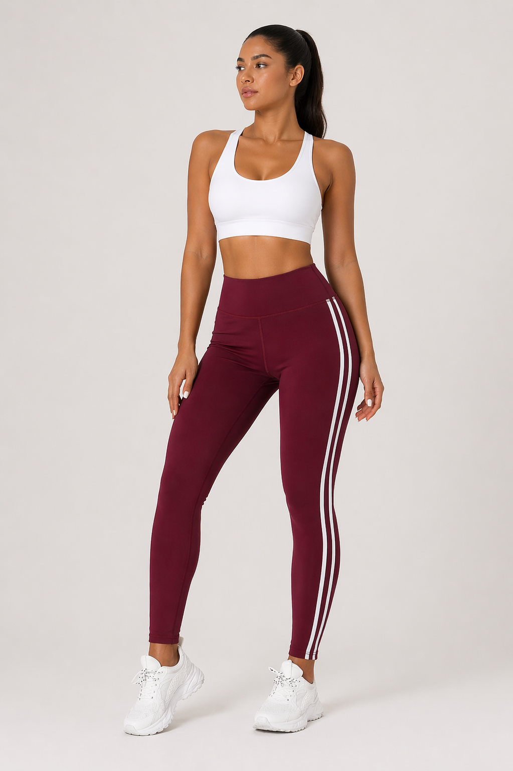 Women's Slim Fit Stretch Leggings with Dynamic Side Stripe