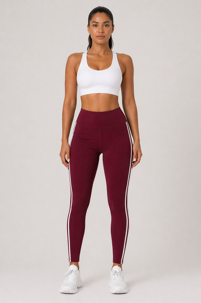 Women's Slim Fit Stretch Leggings with Dynamic Side Stripe