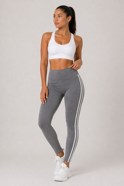 Women's Slim Fit Stretch Leggings with Dynamic Side Stripe