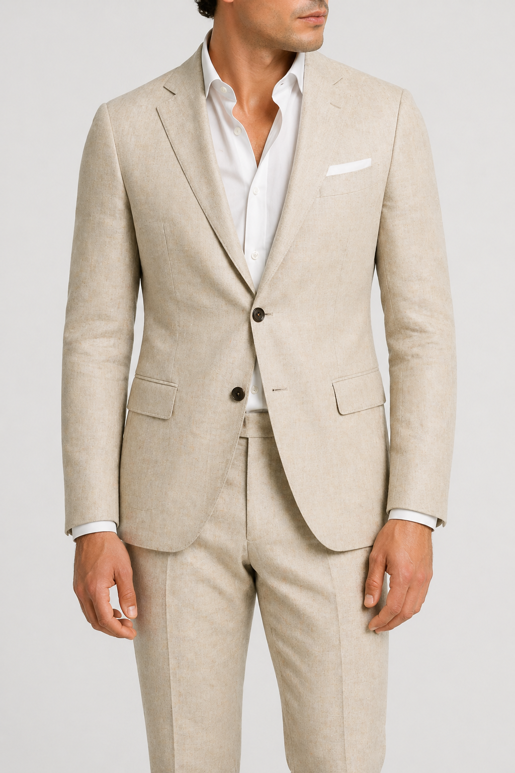 Da Uomo Completo Sartoriale in Lino Struttura Leggera Due Pezzi